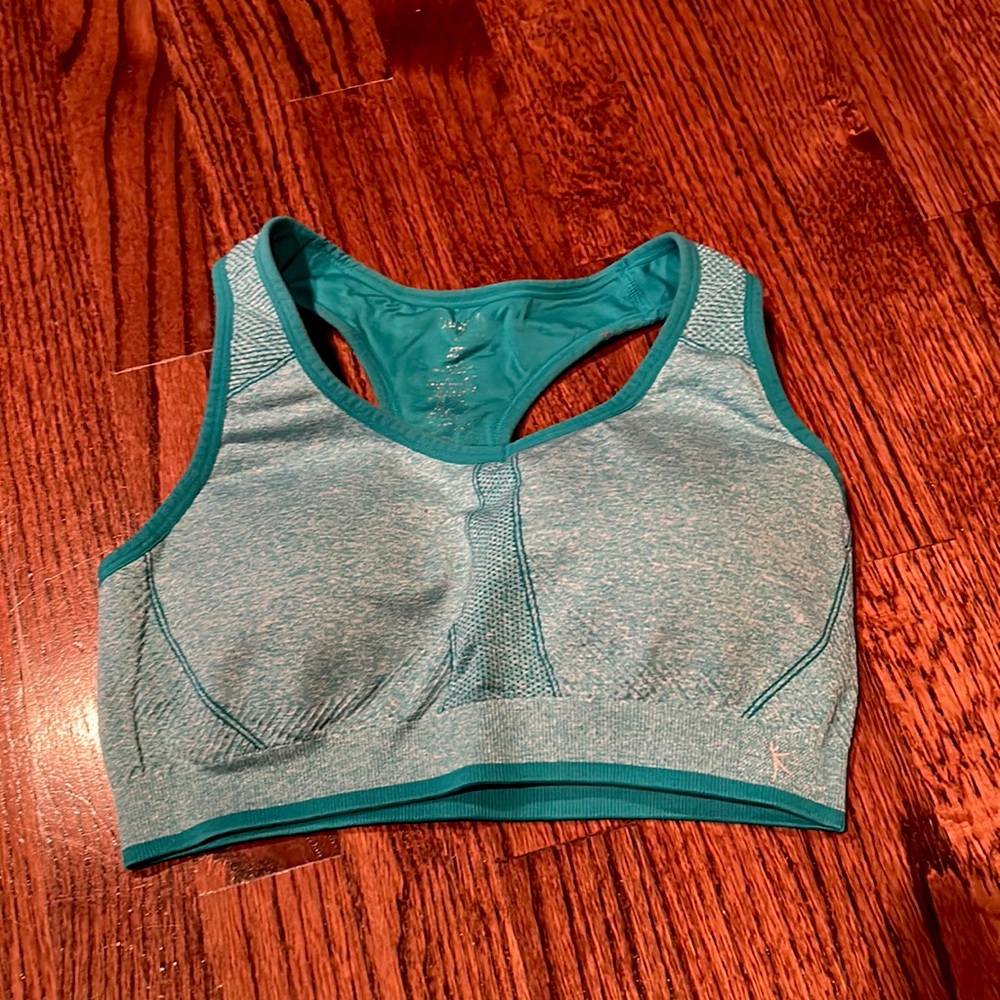 Blue sports bra